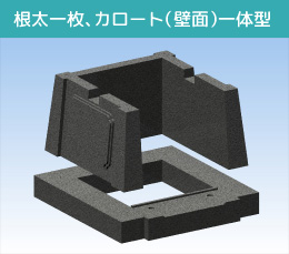 根太一枚、カロート（壁面）一体型